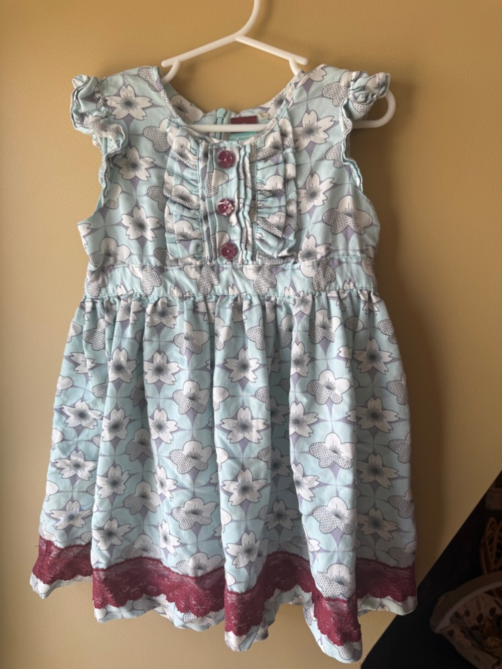 Matilda Jane |Character Counts Dress | Girls Size 6 | Floral Lace Trim